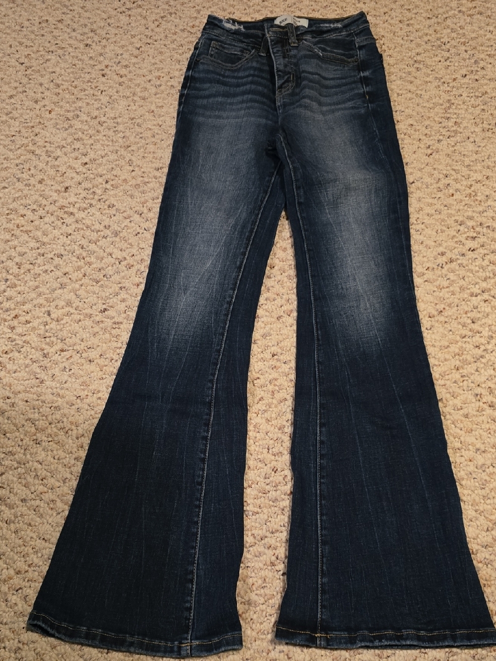 BKE Billie slim fit high rise flare Dark Blue Flare Jeans